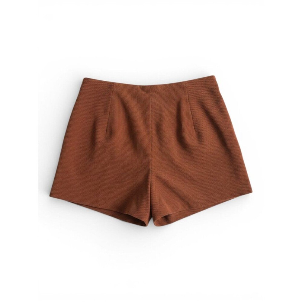 Cupshe Rust Brown Ribbed Skort - Picture 2 of 2